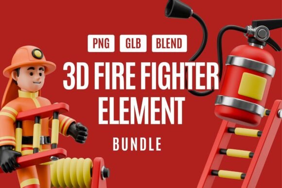 3D Fire Fighter Element Bundle: Your Toolkit for Heroic Design Projects