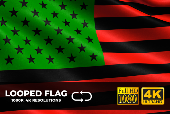 African-American Looping Flag 4K for Dynamic Design Assets