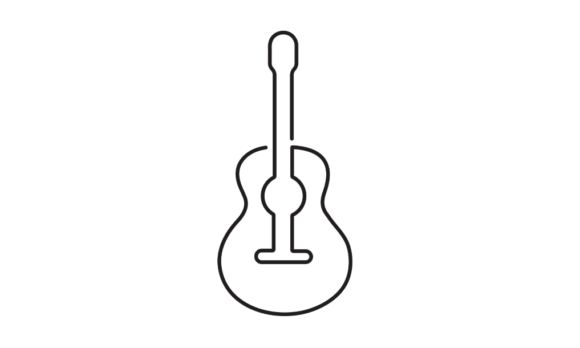 Animated One Line Drawing of Guitar: Music Visualized