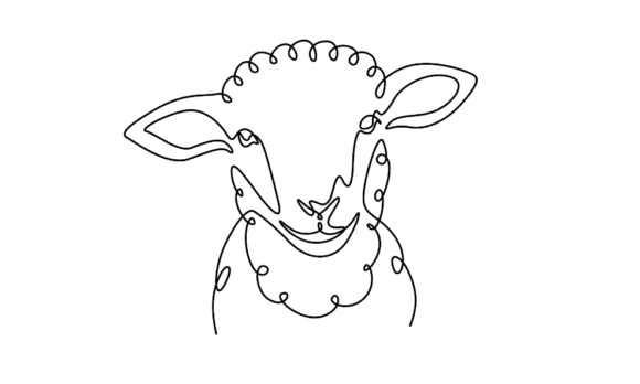 Animated Sheep Pet Animal Linear: A Design Asset with Charm