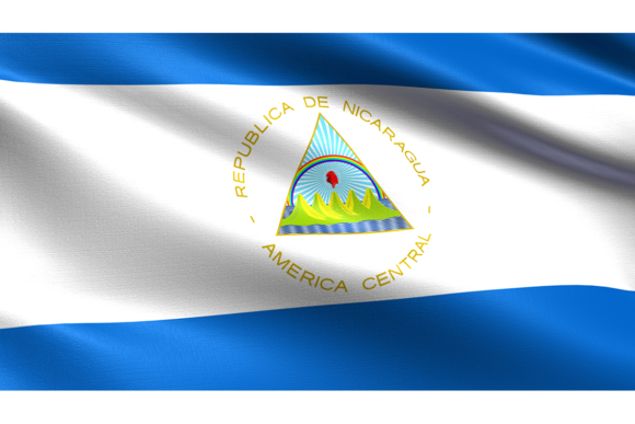 Authentic Texture: The Nicaragua Flag in Motion