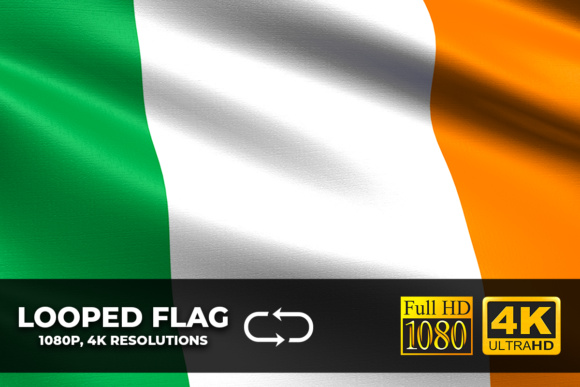 Ireland Looping Flag 4K Resolution: Cinematic Motion for Your Projects