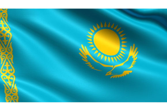 Kazakhstan Flag: Waving Fabric Texture for Dynamic Designs