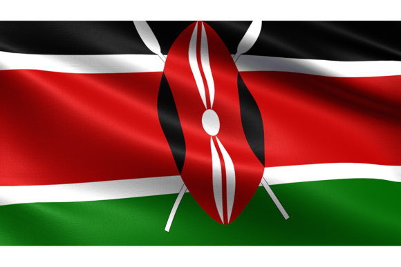 Kenya Flag, Waving Fabric Texture: A Realistic Design Asset