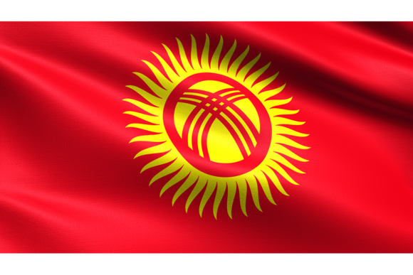 Kyrgyzstan Flag: Waving Fabric Texture for Bold Projects