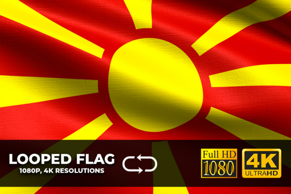 Macedonia Looping Flag 4K Resolution: Dynamic Motion for Modern Media