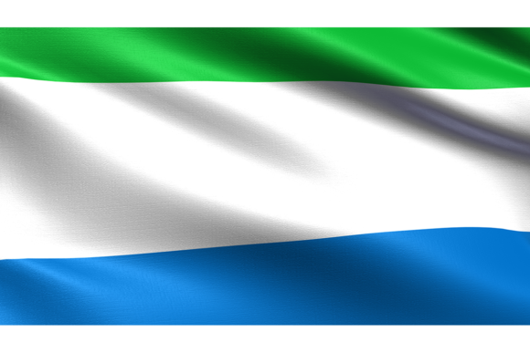 Sierra Leone Flag Waving Fabric Texture: A Realistic Design Asset