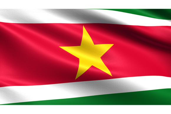 Suriname Flag Waving Fabric Texture: Realistic Design Asset