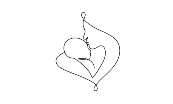 The Art of Maternal Connection: Animated One Line Drawing of Mother Sign