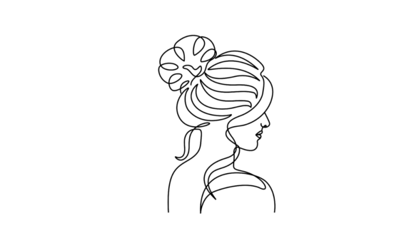 Woman Hairstyle Beauty Salon Animation: Single Line Art Motion